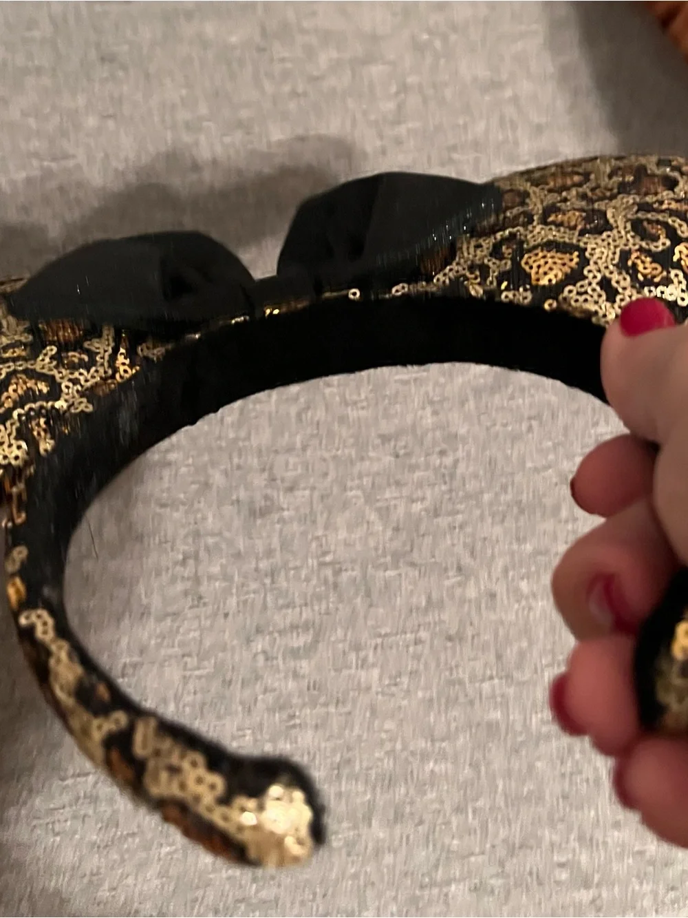 Official Disney Parks Minnie Mouse Sequined Leopard Print Ears – Animal Kingdom